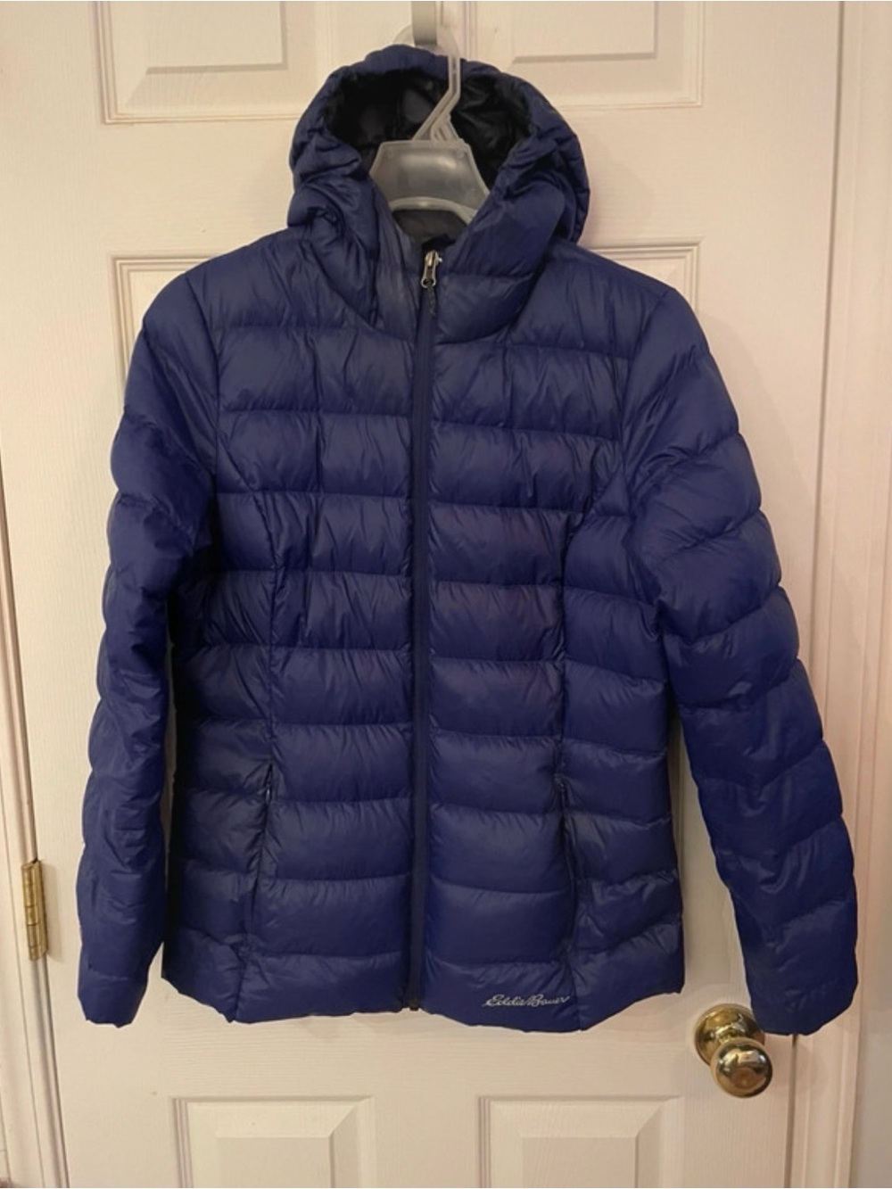 Eddie Bauer Dark Blue Quilted Hooded Puffer Jacket